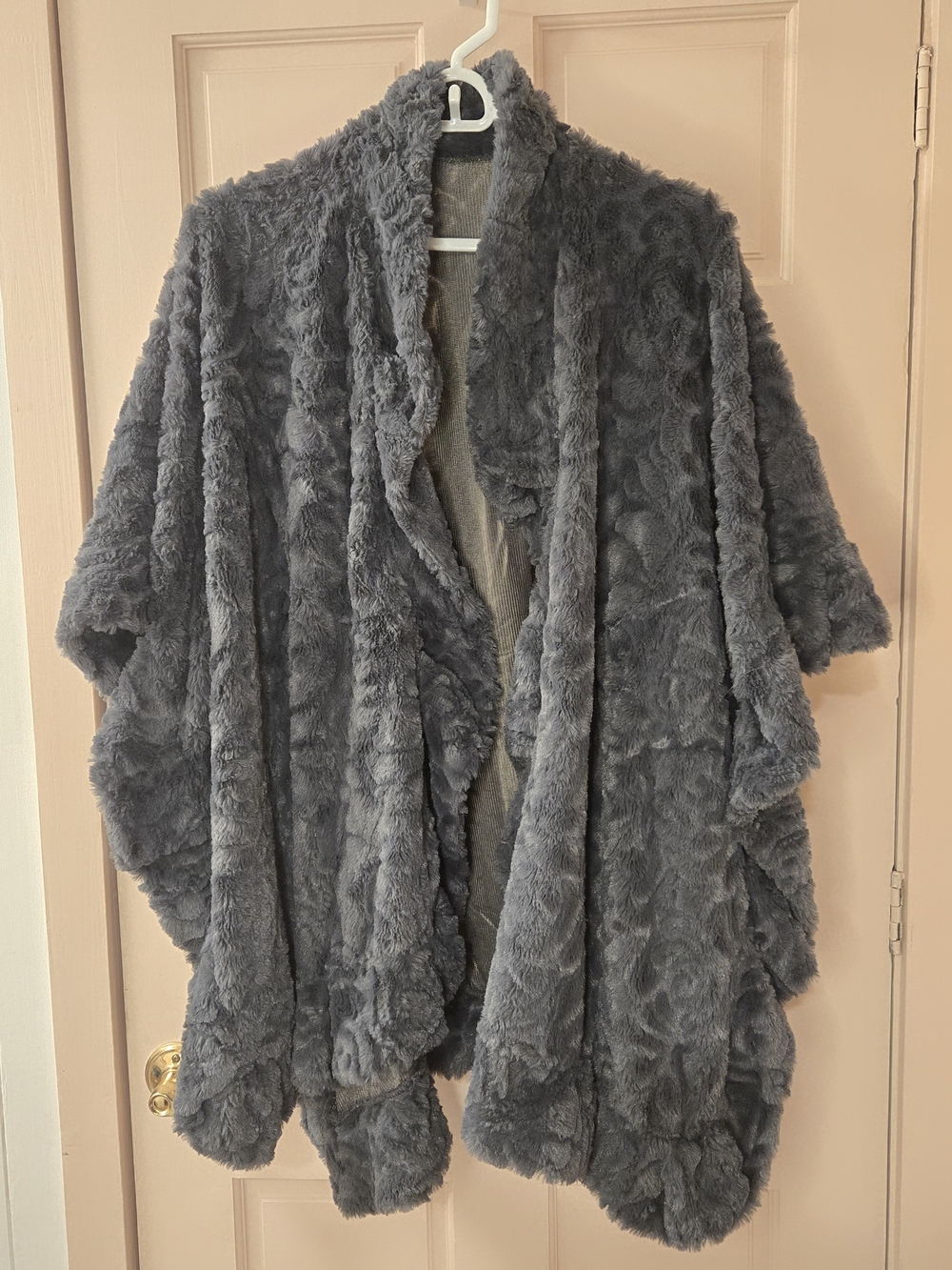 Cozy Plush Gray Women's Wrap Jacket